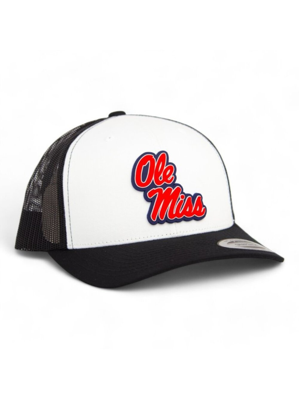 Ole Miss Rebels 3D YP Snapback Trucker Hat- White/ Black